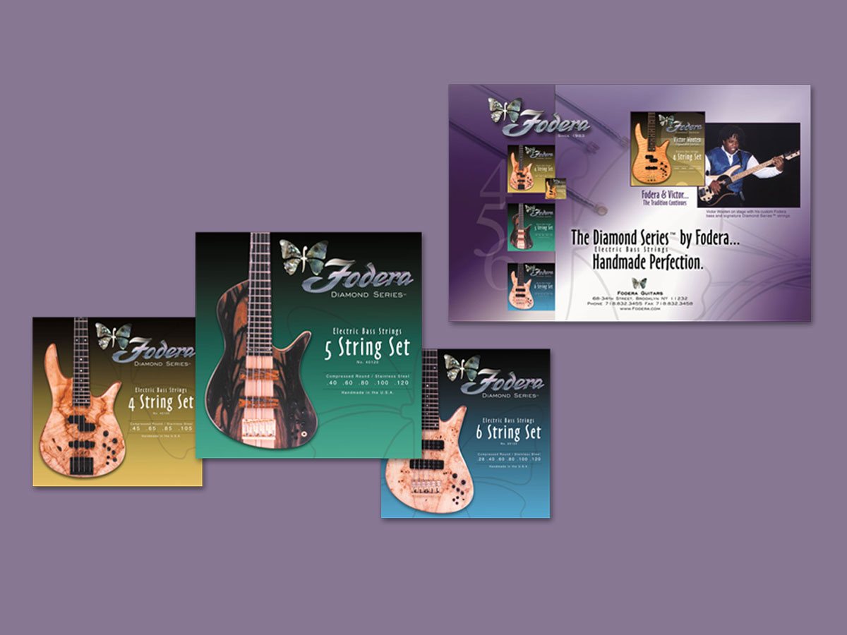 Bass guitar string package design for luthier - by Fervr Design